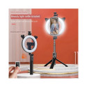 CP X4 LED 16cm Rechargeable Selfie Ring Light with BT Remote & Handle + Floor Stand 20-90cm + Phone 