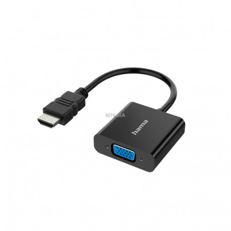 Hama videoadapter 4047443437457 HDMI-pistik VGA-pesa audiopesa, must