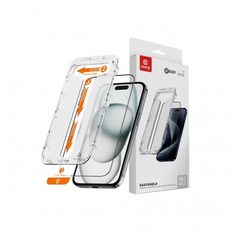 Crong EasyShield 2-Pack - Szkło hartowane iPhone 16 / iPhone 15 (2 sztuki)