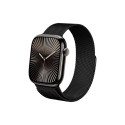 Crong Milano Steel - Pasek ze stali nierdzewnej do Apple Watch 44/45/46/49 mm (czarny)