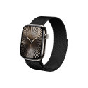 Crong Milano Steel - Pasek ze stali nierdzewnej do Apple Watch 44/45/46/49 mm (czarny)