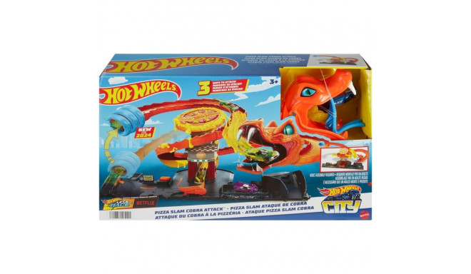 Hot Wheels City Pizza Slam Cobra Attack Playset With 1:64 Scale Toy Car
