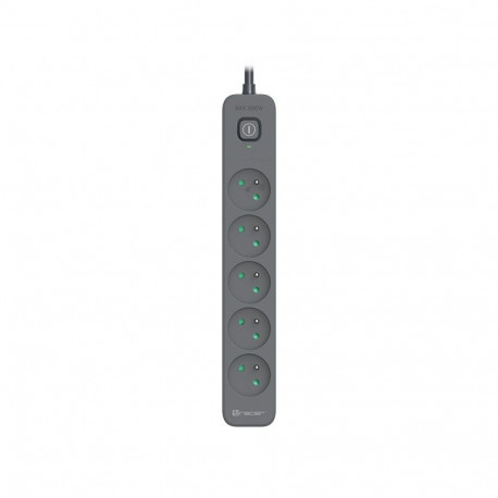 Power Line+ ülepingekaitsega pikendusjuhe 5 pesa 3m, grafiit