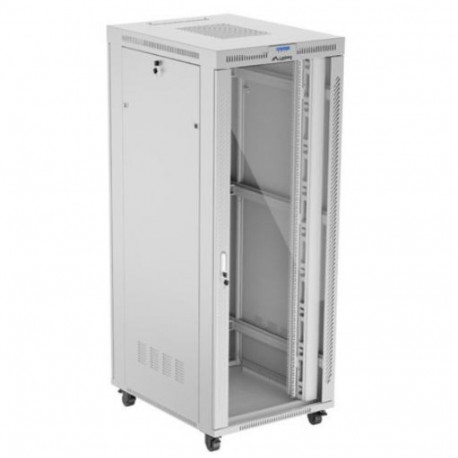 Szafa stojąca rack 19 42U 800x1000 szara drzwi szkalne flat pack