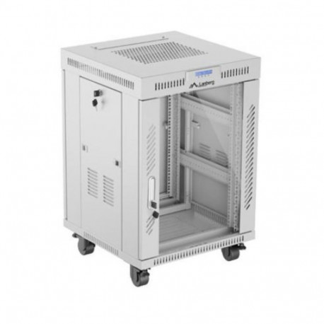 19-tolline rack-põrandakapp 15U 600X600 LCD flat pack, hall