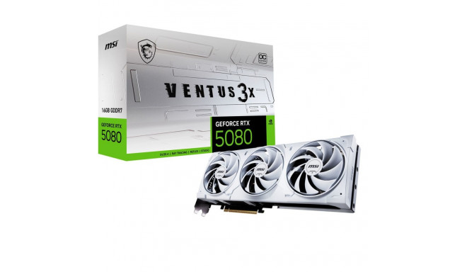 Graphics Card - MSI VENTUS GEFORCE RTX 5080 16G 3X OC 16 GB GDDR7 White