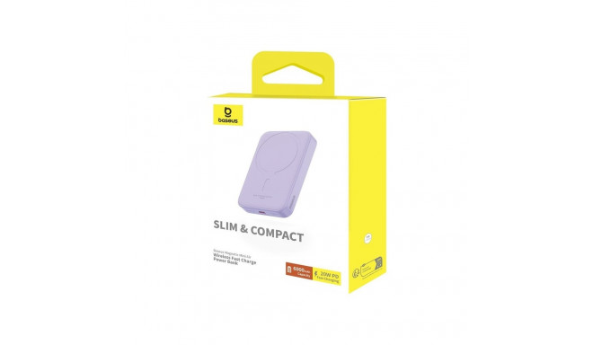 Power Bank - Baseus Magnetic Mini Air 6000 mAh 20W USB Type-A Type-C Purple