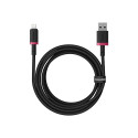Charging Cable - Baseus Dura Type A to IP 2.4A 2m Fast Charging Black, Red