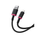 Charging Cable - Baseus Dura Type A to IP 2.4A 2m Fast Charging Black, Red