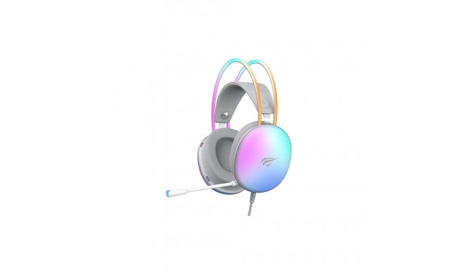 Gaming Headset - Havit H2037d Wired 5cm Driver Boom Mic 2.1m White
