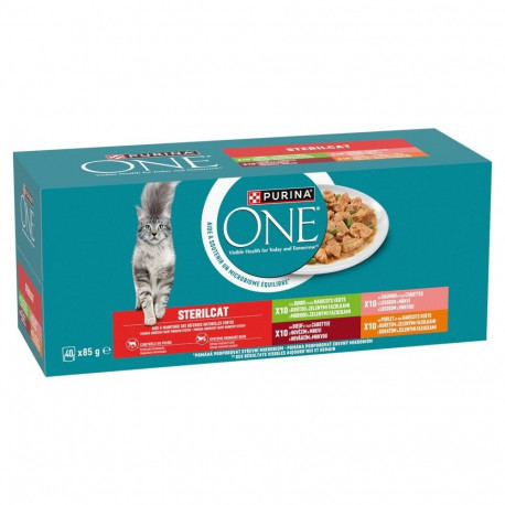 Wet Cat Food - PURINA One Sterilcat Beef, Salmon, Chicken, Turkey 40x85g