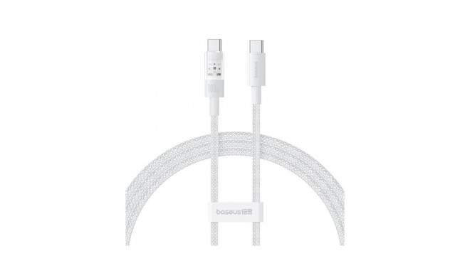 USB Cable - Baseus Gem USB C to USB C Fast Charging 100 W 1 m White