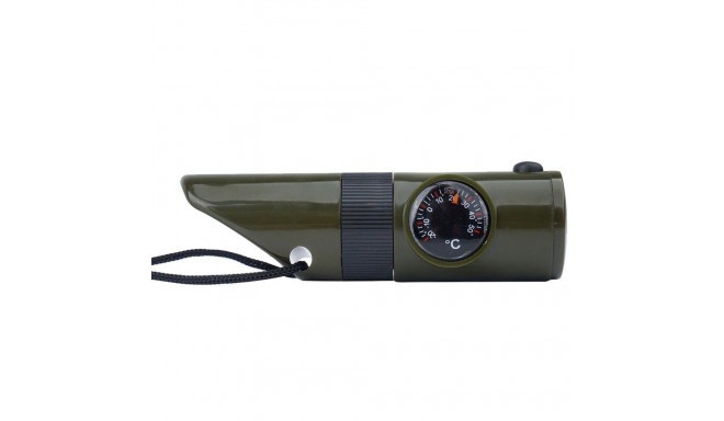 Survival Whistle - Mil-Tec 6 in 1 with Mirror, Compass, Olive