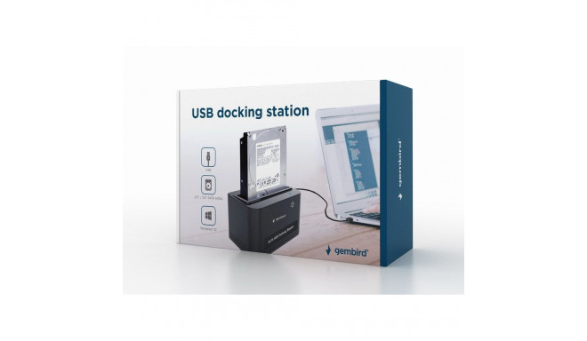 USB Docking Station - Gembird HD32-U2S-5 for 2.5" and 3.5" SATA Hard Drives USB 2.0 Type-A Black