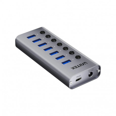 USB Hub - Unitek H1314A01-EU 7-Port USB-A 3.0 5 Gbps with USB-C, 4K@60Hz, SD Reader