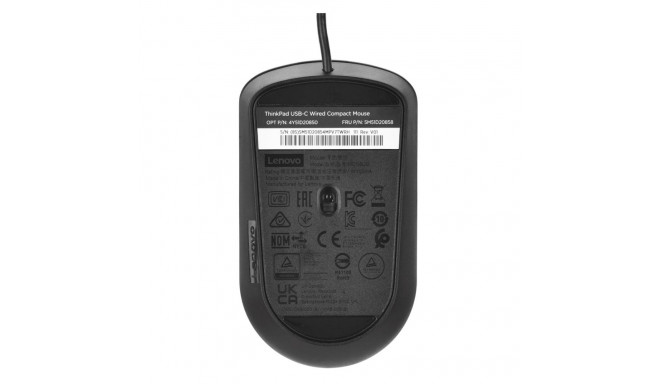 Mouse - Lenovo Ambidextrous USB Type-C Optical 2400 DPI Black Lenovo 4Y51D20850 Ambidextrous USB Typ