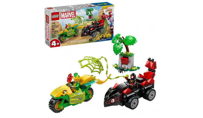 Toy Construction Set - LEGO MARVEL 11198 Spin and Electro Dinosaur Vehicle Chase 124 pcs
