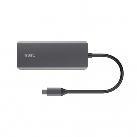 USB Hub - Trust Dalyx 1000 Mbit/s 3840 x 2160 60 Hz Ethernet 2x USB 2.0 2x USB Type-C Silver