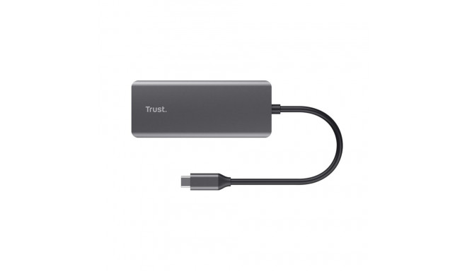 USB Hub - Trust Dalyx 1000 Mbit/s 3840 x 2160 60 Hz Ethernet 2x USB 2.0 2x USB Type-C Silver