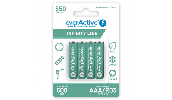 Rechargeable Battery - everActive Ni-MH R03 AAA 550 mAh 4-Pack