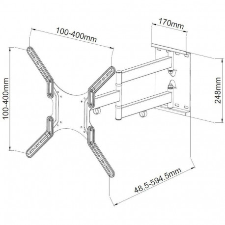 TV Wall Mount - Techly 23-55 Universal LCD Bracket ICA-PLB 136M Black