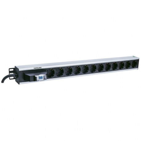 Power Strip - Intellinet 12-Way Vertical Rackmount Power Strip, German Type, Black/Grey