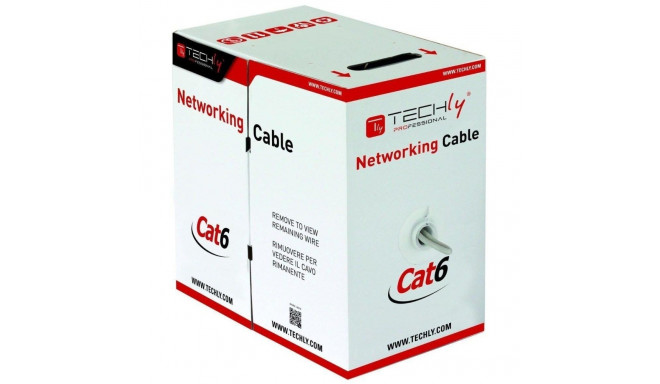 Network Cable - Techly Cat6 U/UTP 305m Grey Techly ITP-C6U-RI Cat6 U/UTP Networking Cable 305m Grey