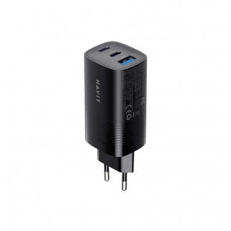 Charger - Havit UC20 GaN 65W Three-Port Travel, Black
