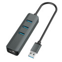 USB Hub - VAKOSS HUB USB 3.0 +RJ45 ETHERNET TC-4502X Aluminium Grey