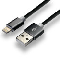 USB Cable - everActive CBS-1IB USB Lightning Cable 1m, Quick Charge 2.4A, Black