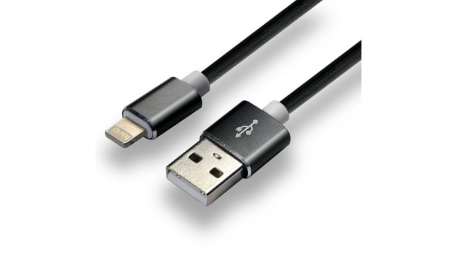 USB Cable - everActive CBS-1IB USB Lightning Cable 1m, Quick Charge 2.4A, Black
