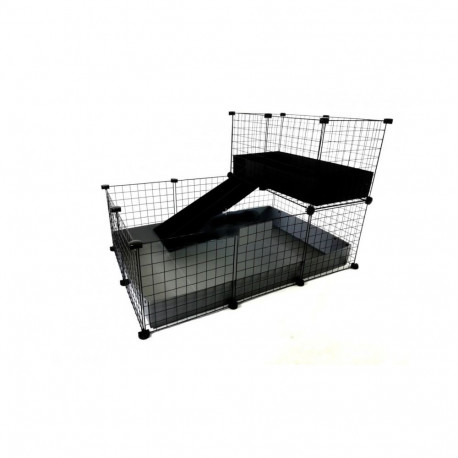 Guinea Pig Cage - C&c Modular Cage One-storey 3x2 + Loft 2x1, Silver