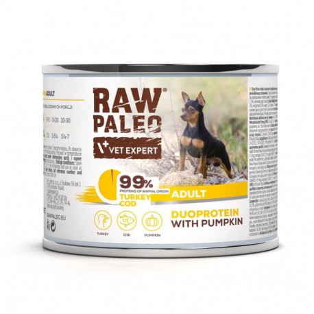 Dog Food - RAW PALEO Duoprotein Turkey & Cod 200g RAW PALEO Duoprotein Turkey & Cod Wet Dog Food 200