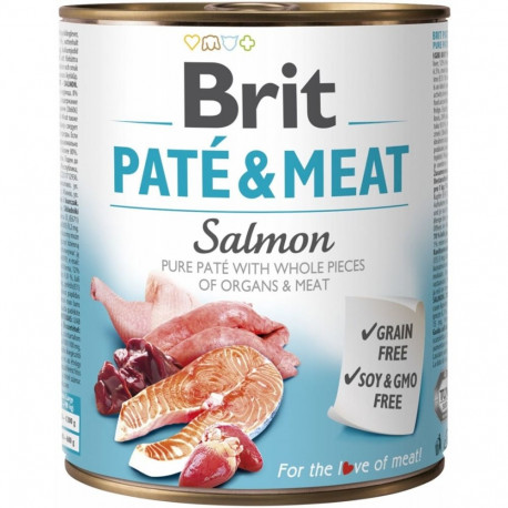 Dog Food - Brit Paté & Meat With Salmon 800g