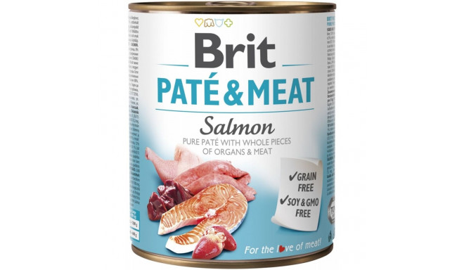 Dog Food - Brit Paté & Meat With Salmon 800g