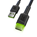 USB Cable - Green Cell KABGC13 USB 2.0 2m USB A to USB C Black
