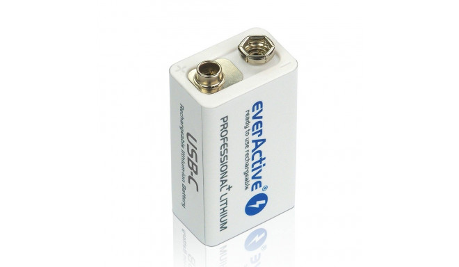 Battery - Everactive 6f22/9v Li-ion 550mah USB-C