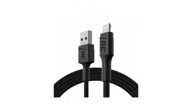 Lightning Cable - Green Cell KABGC21 1.2m USB A Male Black