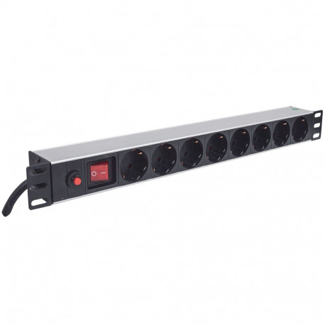Power Strip - Intellinet 19" 1U Rackmount 8-Way Type F Aluminium