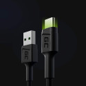 USB Cable - Green Cell KABGC06 1.2m USB A to USB C Black