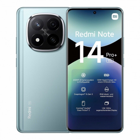 Mobile Phone - Xiaomi Redmi Note 14 Pro+ 5G 6.67" Dual SIM 8 GB RAM 256 GB 5110 mAh 200 MP Blue
