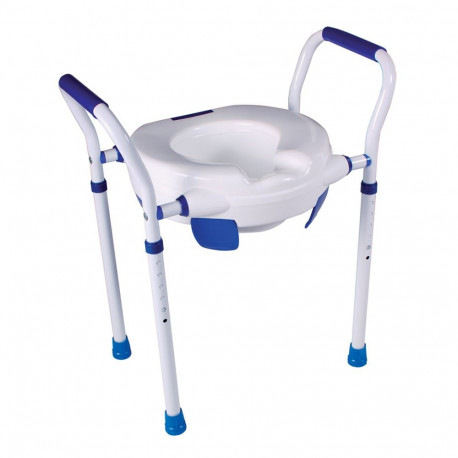 Toilet Seat - Clipper VI with Handrails White/Blue