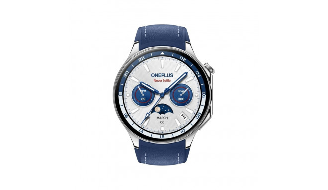 Smartwatch - OnePlus Watch 2 1.43" AMOLED GPS Heart Rate Monitor IP68 Nordic Blue