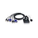KVM Switch - ATEN 2-Port USB VGA Black ATEN 2-Port USB VGA KVM Switch with Audio Support