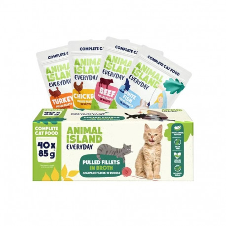 Wet Cat Food - Animal Island Everyday Beef, Chicken, Turkey & Fish 40x85g