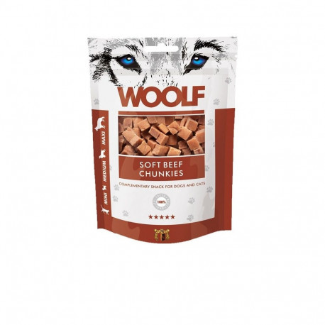 Dog and Cat Treat - WOOLF Soft Beef Chunkies 100g Gluten Free