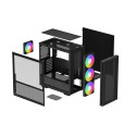 Computer Case - DeepCool CH560 Midi Tower with Tempered Glass and Multi-Color Illumination Black