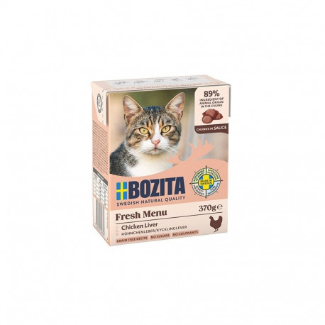 Cat Food - BOZITA Fresh Menu Chicken Liver in Gravy 370g Grain-Free