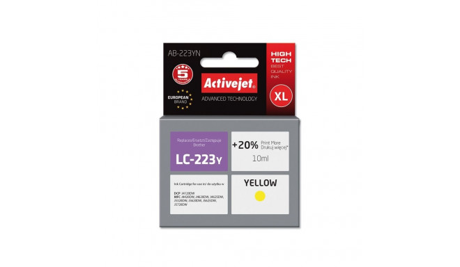 Ink Cartridge - Activejet AB-223Y Yellow