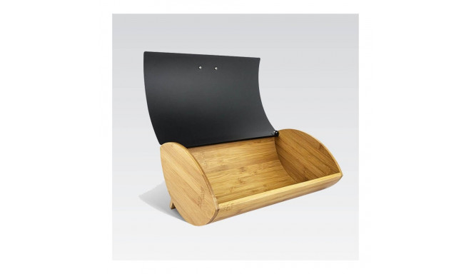 Bread Box - Maestro MR-1775 Black with Bamboo Handle